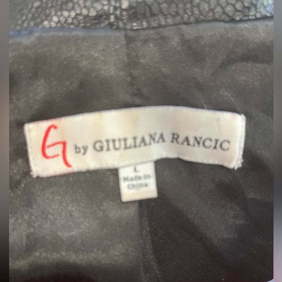 Giuliana Rancic Lightweight Faux Leather Moto Jacket Black Size Large - Picture 8 of 8